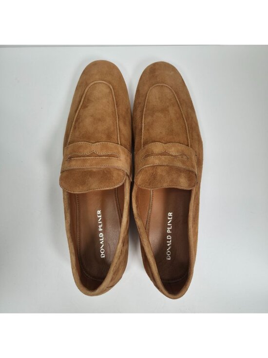 Donald Pliner Men\'s Brown Suede Penny Loafers US Size 10 Made In Italy main image 4